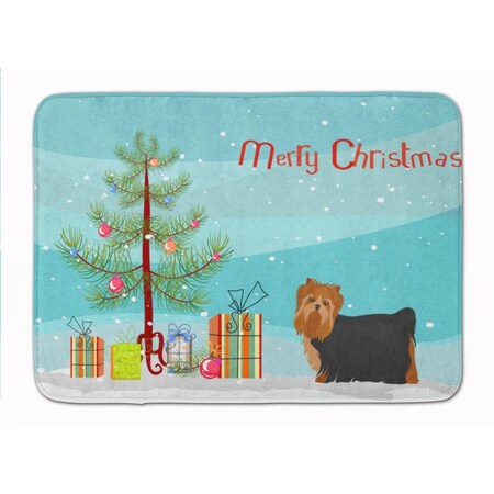Carolines Treasures Yorkshire Terrier Christmas Tree Machine Washable Memory Foam Mat CK3490RUG